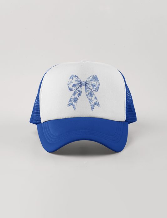 Bow with Blue Chinoiserie Print - DTF Transfer