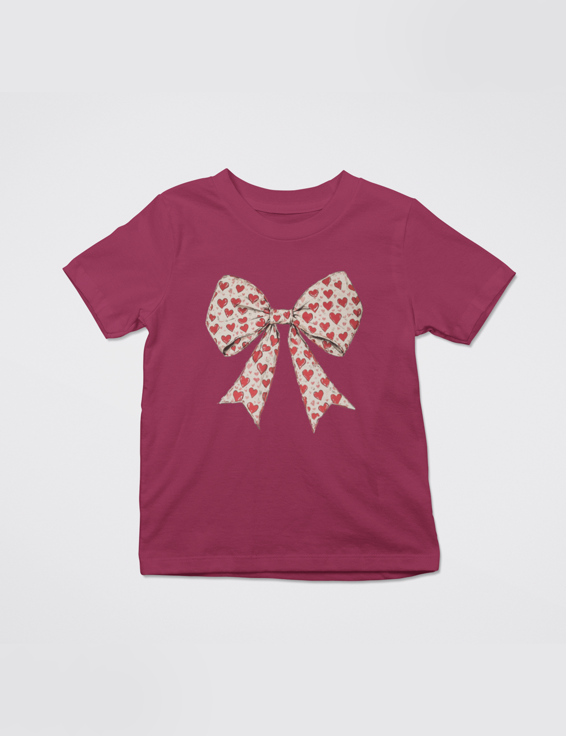 Bow with Red Hearts - Toddler Size - DTF Transfer
