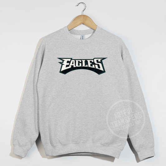 Eagles Chenille Patch on Ash Crewneck Sweatshirt
