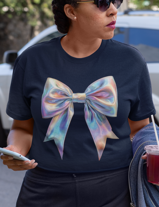 Iridescent Faux Latex Bow - DTF Transfer