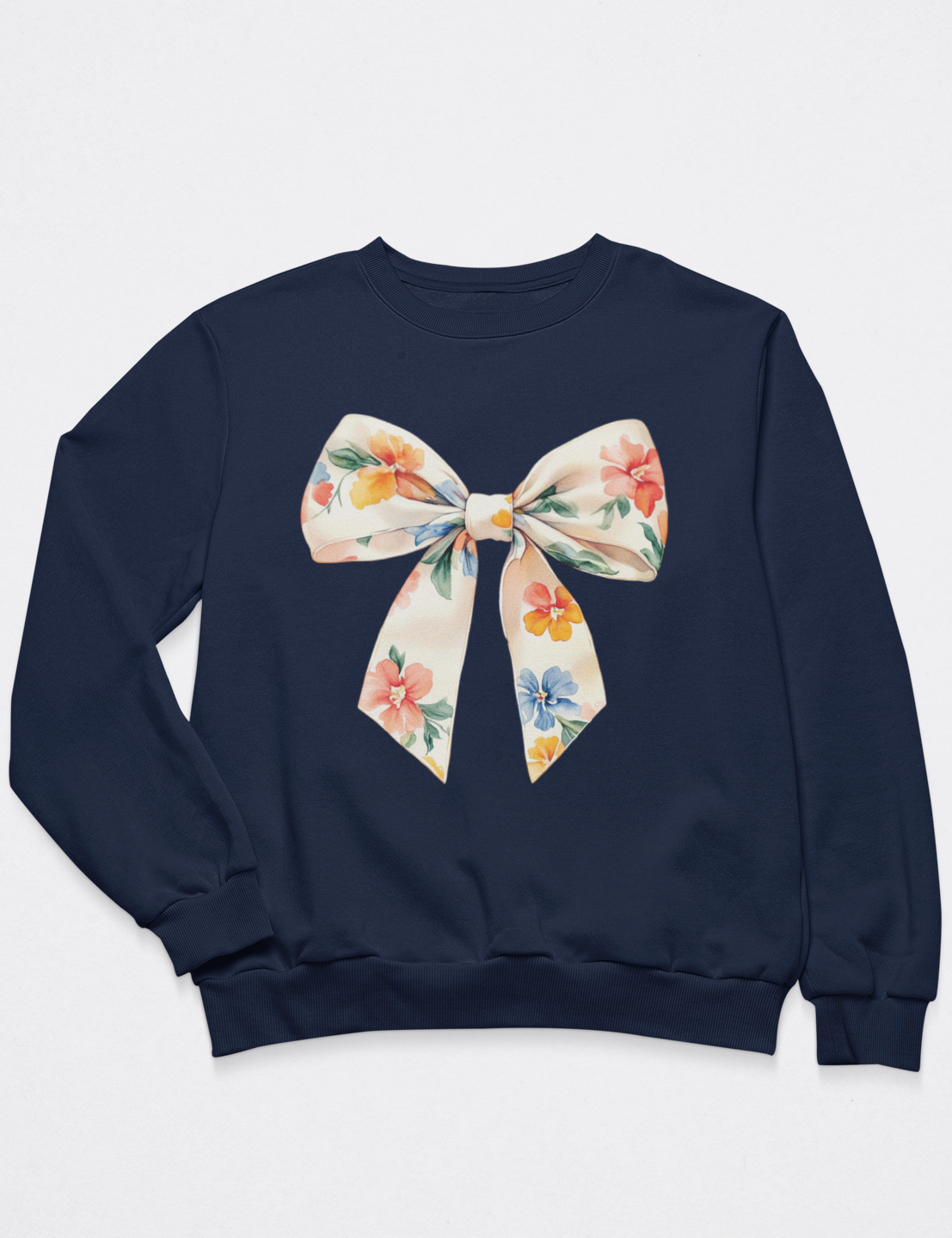 Faux Satin Floral Bow - DTF Transfer
