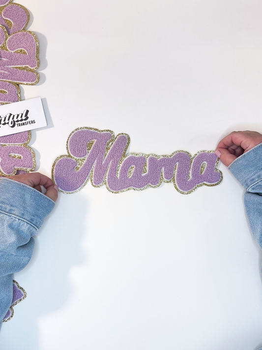 Mama in Lilac & Gold - Chenille Patch