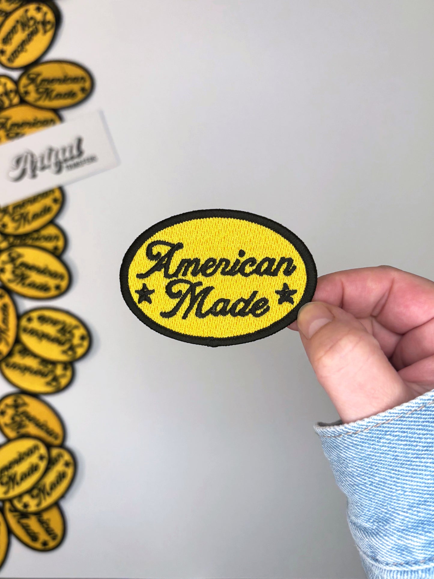 American Made in Black & Yellow - Iron-on Patch