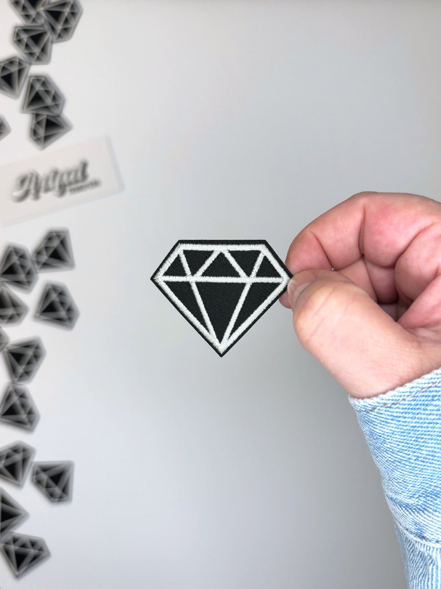 Diamond in Black & White - Iron-on Patch