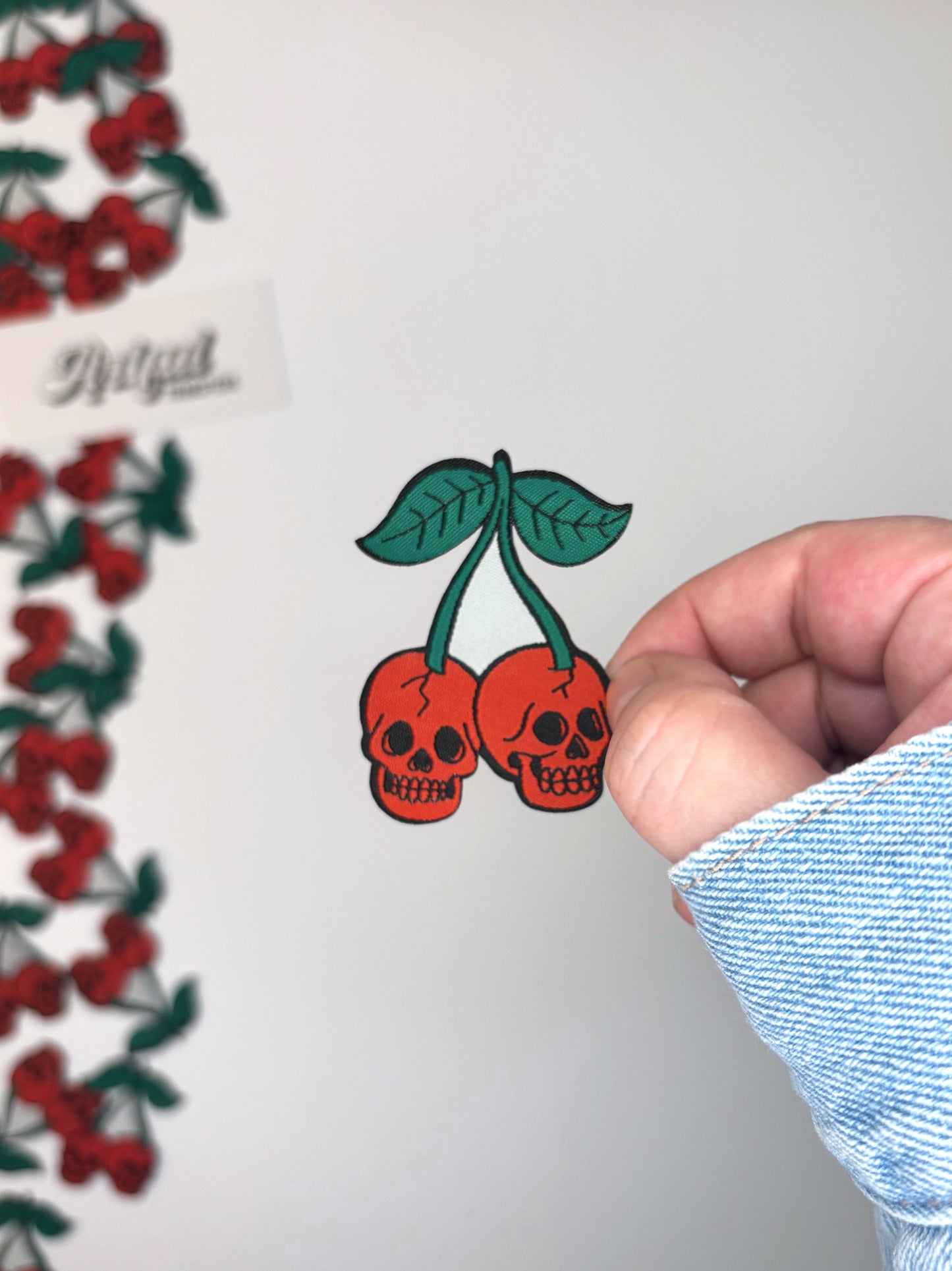 Cherry Skulls - Iron-on Patch