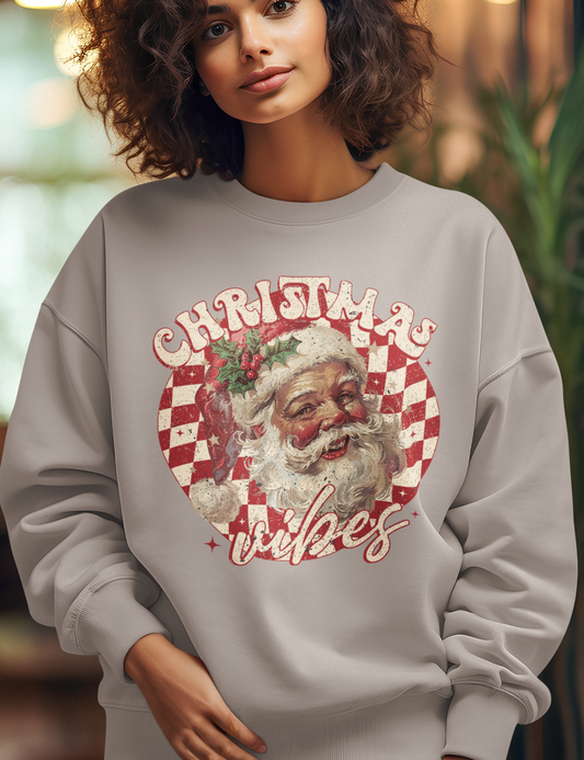 Christmas Vibes with Retro Santa - DTF Transfer