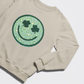 Clover-Eyed Smiley with Leopard Print - Chenille Patch