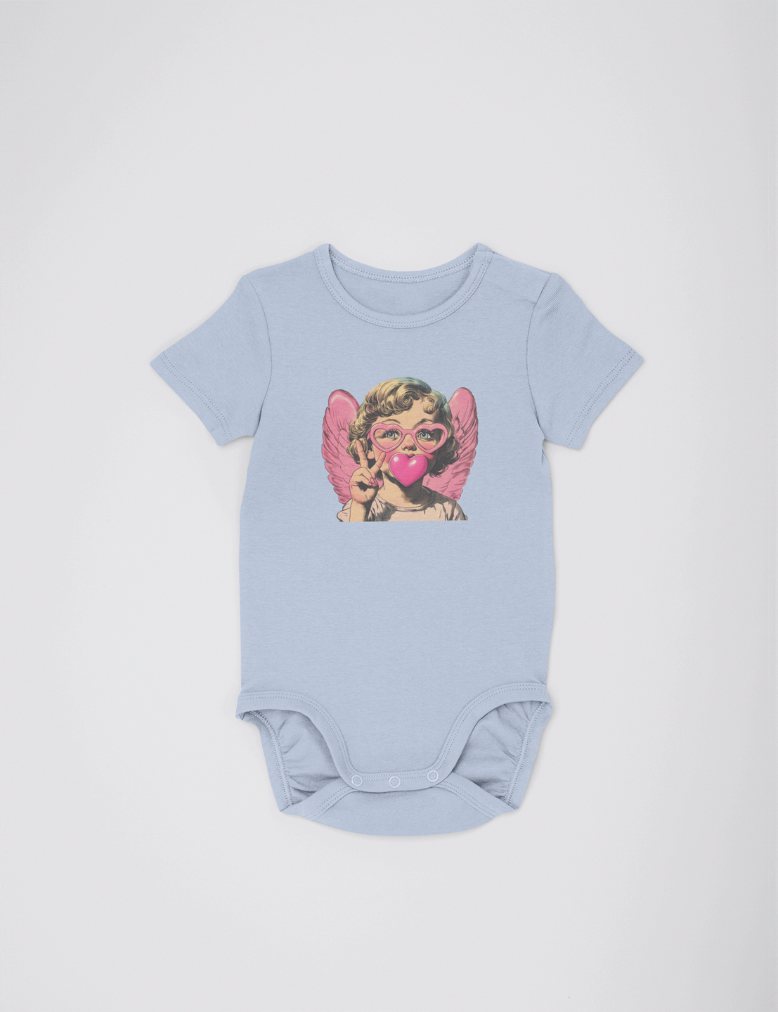 Cupid with Heart-Shaped Bubblegum - Baby Size - DTF Transfer