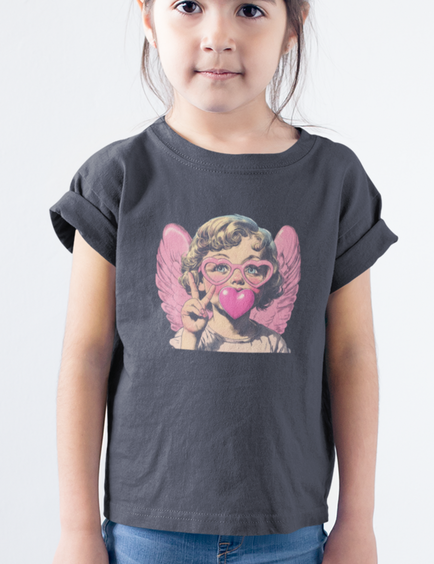 Cupid with Heart-Shaped Bubblegum - Toddler Size - DTF Transfer