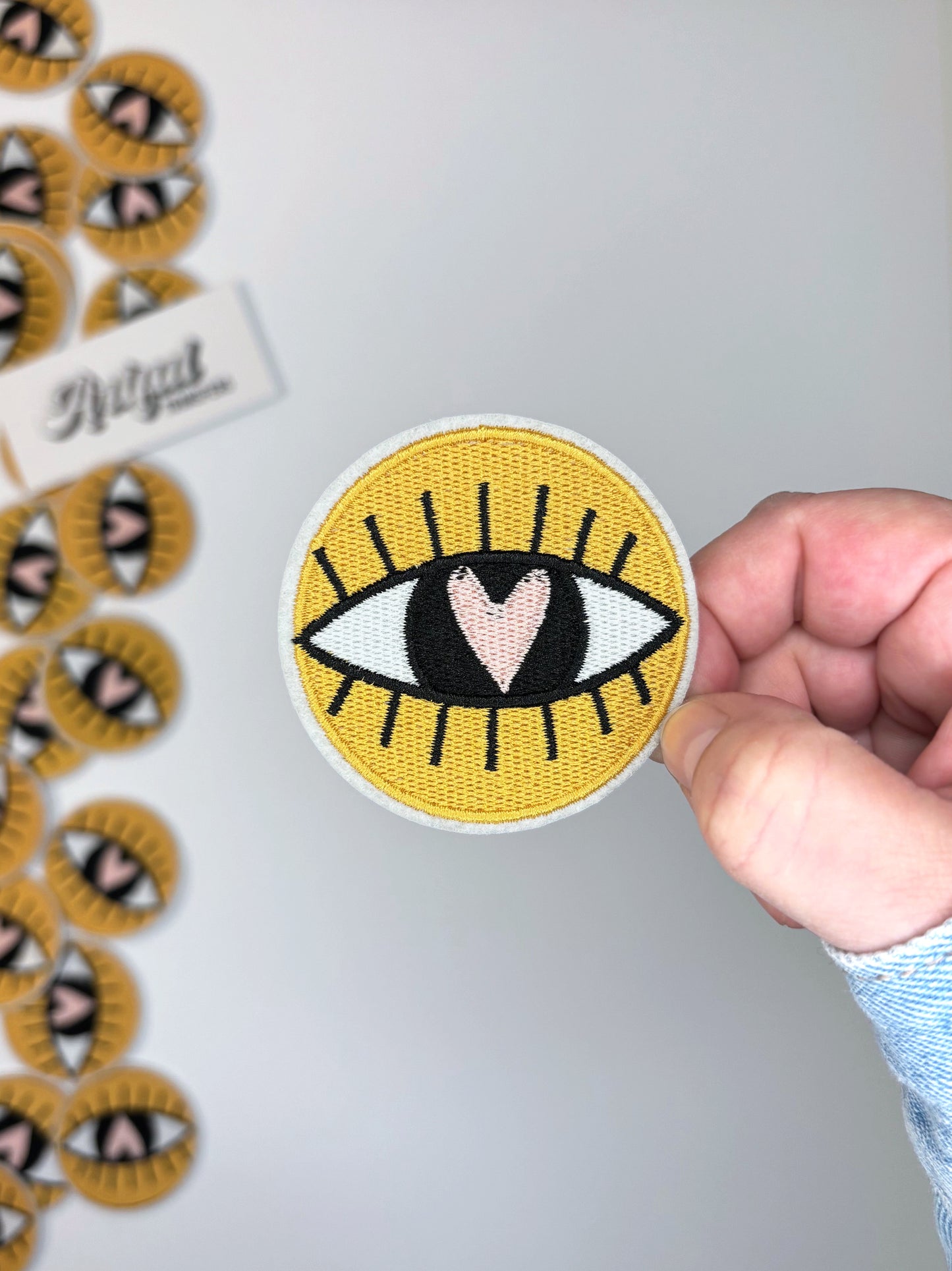 Eye with Heart Pupil - Iron-on Patch