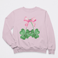 Four Leaf Clovers with Pink Bow - DTF Transfer