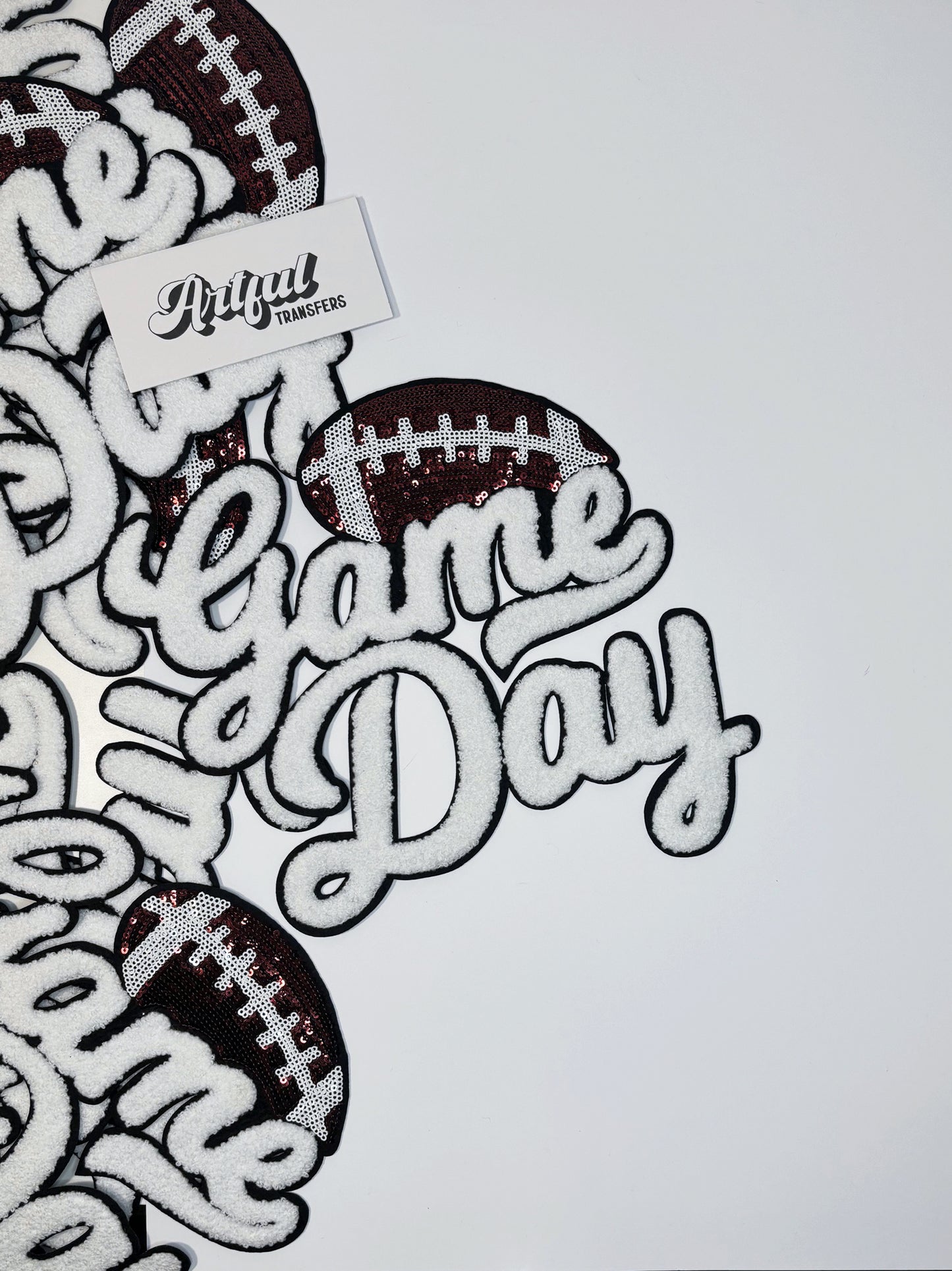 Game Day Football - Chenille Patch with Sequins Detail