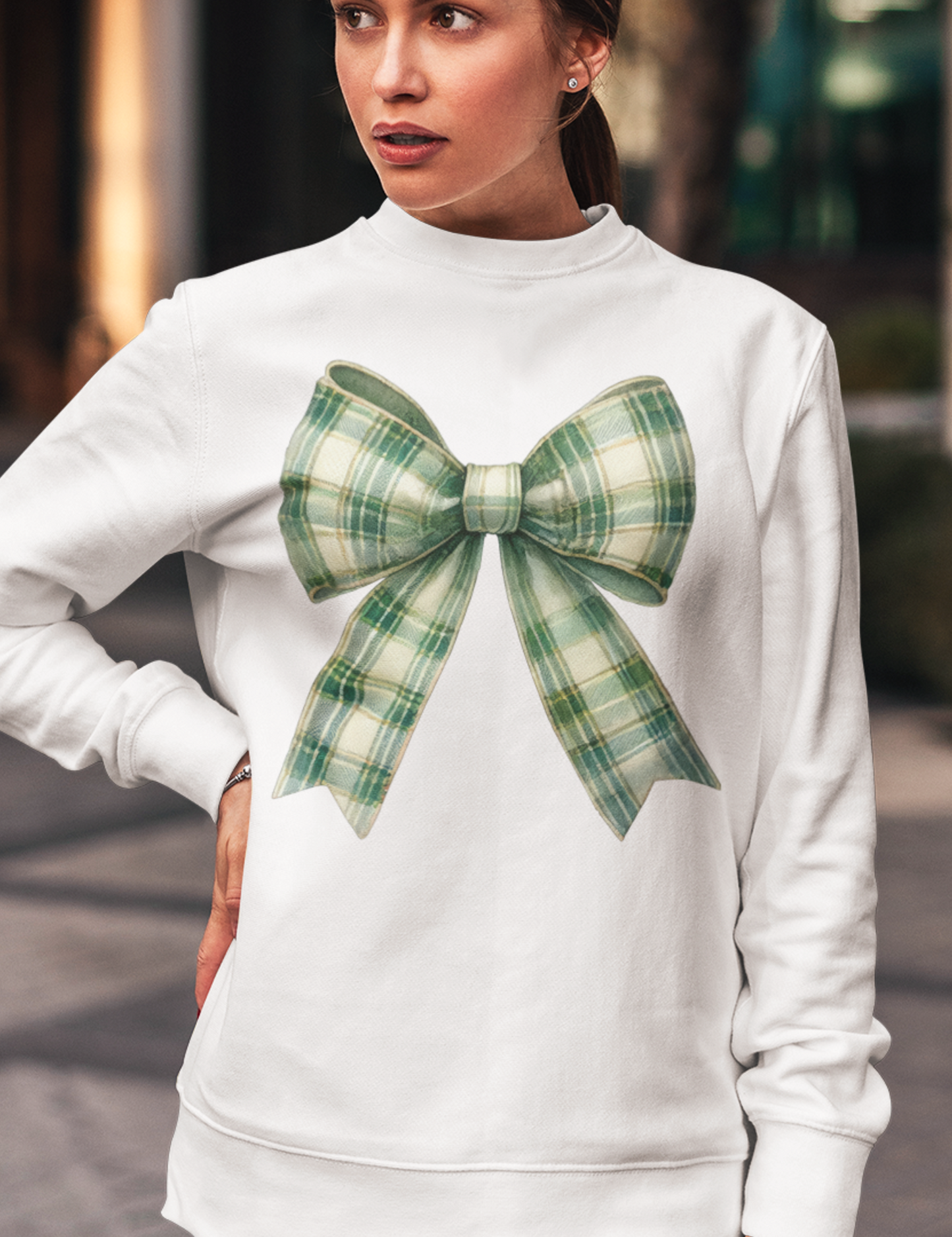 Green Plaid Bow - DTF Transfer