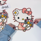 Hello Kitty with Flower Bouquet - Chenille Patch with Embroidery Details