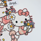 Hello Kitty with Flower Bouquet - Chenille Patch with Embroidery Details