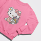 Hello Kitty with Flower Bouquet - Chenille Patch with Embroidery Details