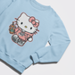 Hello Kitty with Cup & Sweatshirt - Chenille Patch with Glitter Details