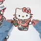 Hello Kitty with Cup & Sweatshirt - Chenille Patch with Glitter Details