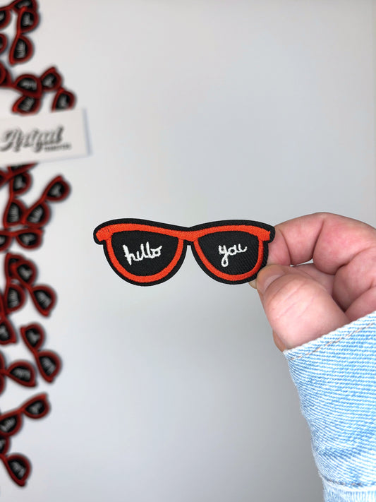 Hello You Red Sunglasses - Iron-on Patch