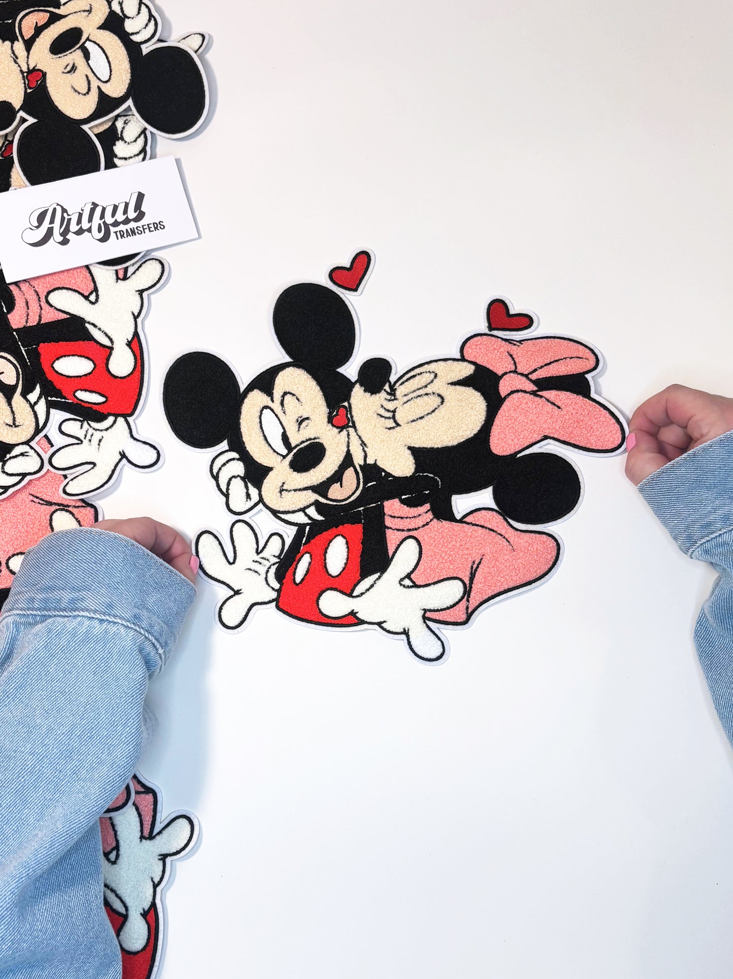 Mickey & Minnie Valentine's - Chenille Patch with Embroidery Details