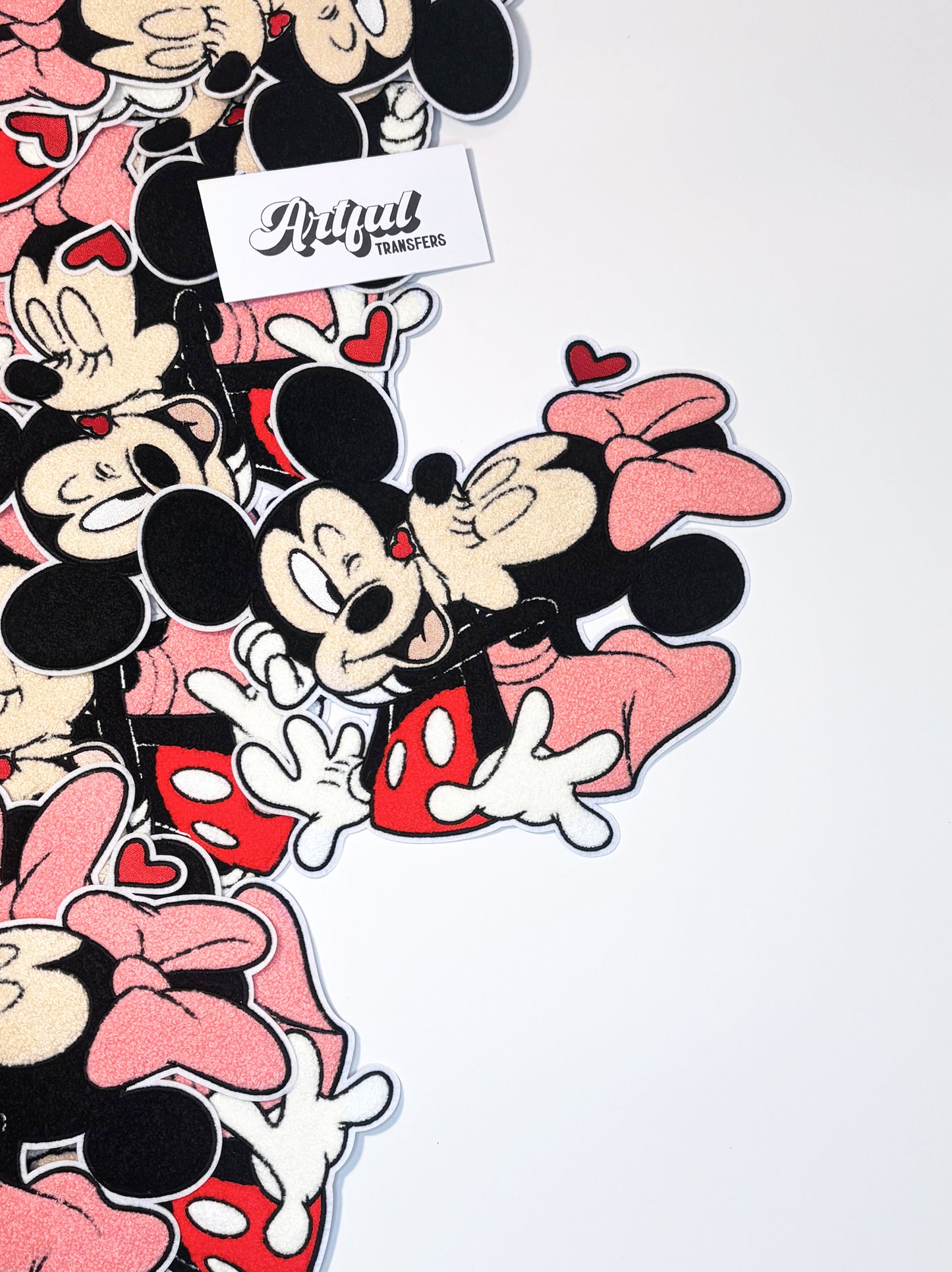 Mickey & Minnie Valentine's - Chenille Patch with Embroidery Details