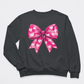 Pink Bow with Hearts Pattern - DTF Transfer