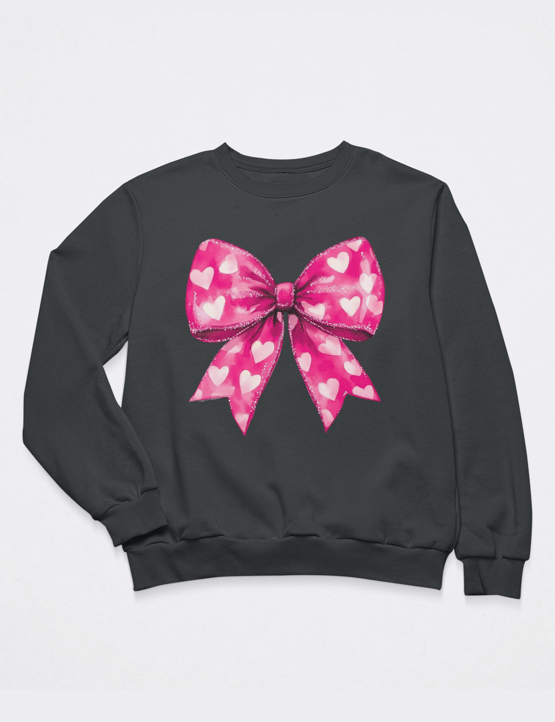 Pink Bow with Hearts Pattern - DTF Transfer