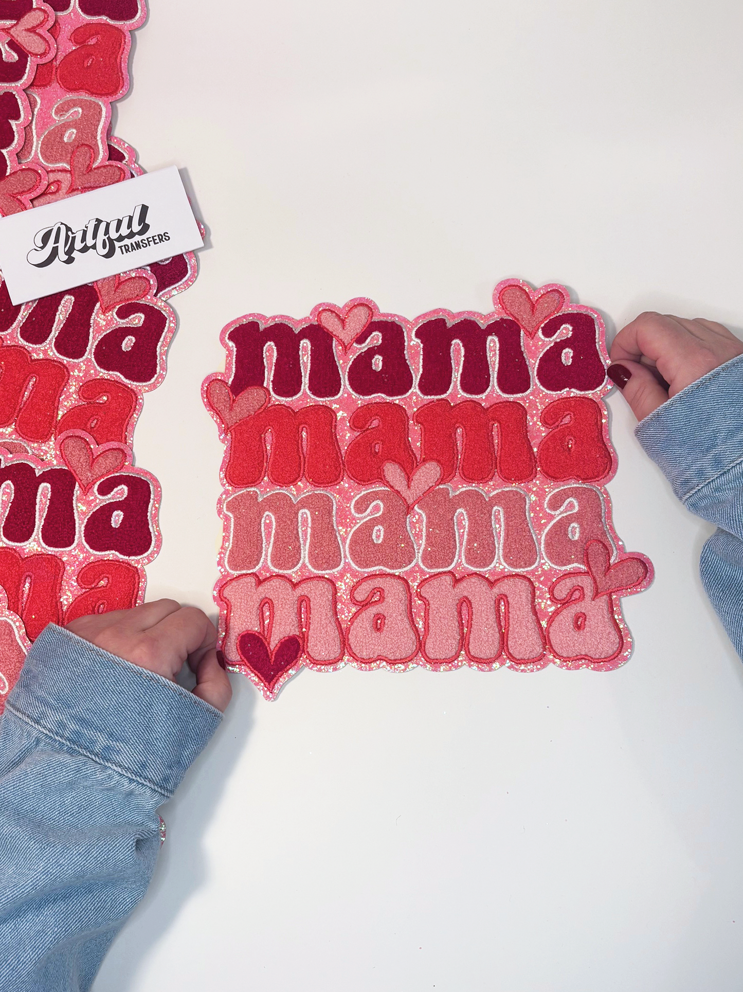 Pink Repeated Mama - Chenille Patch