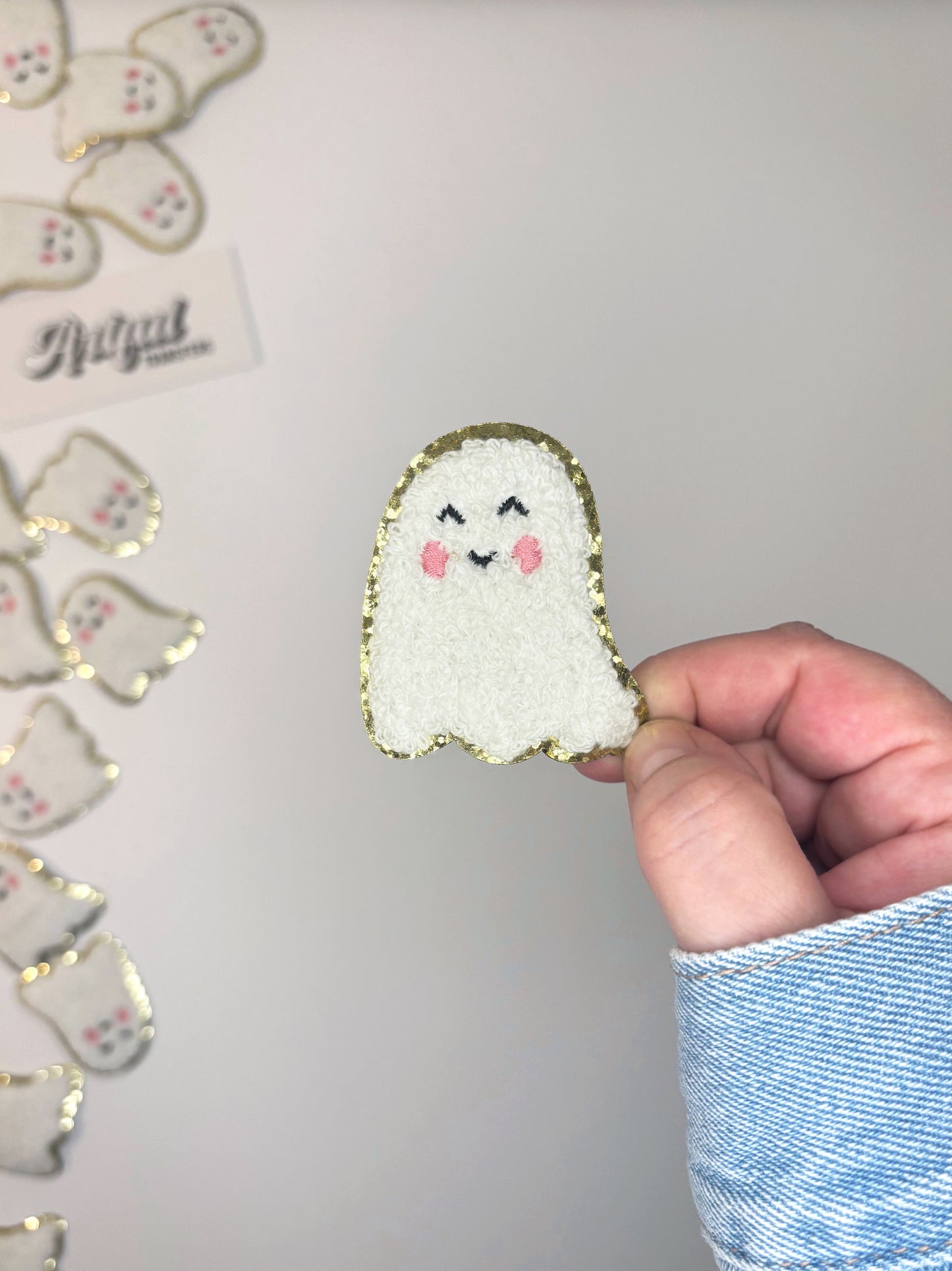 Smiley Ghost - Chenille Patch - Chenille Patch