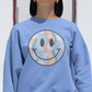 Smiley with Colorful Wavy Pattern & Flowers - DTF Transfer
