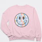 Smiley with Colorful Wavy Pattern & Flowers - DTF Transfer
