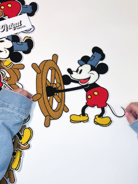 Steamboat Willie - Chenille Patch with Embroidery Details