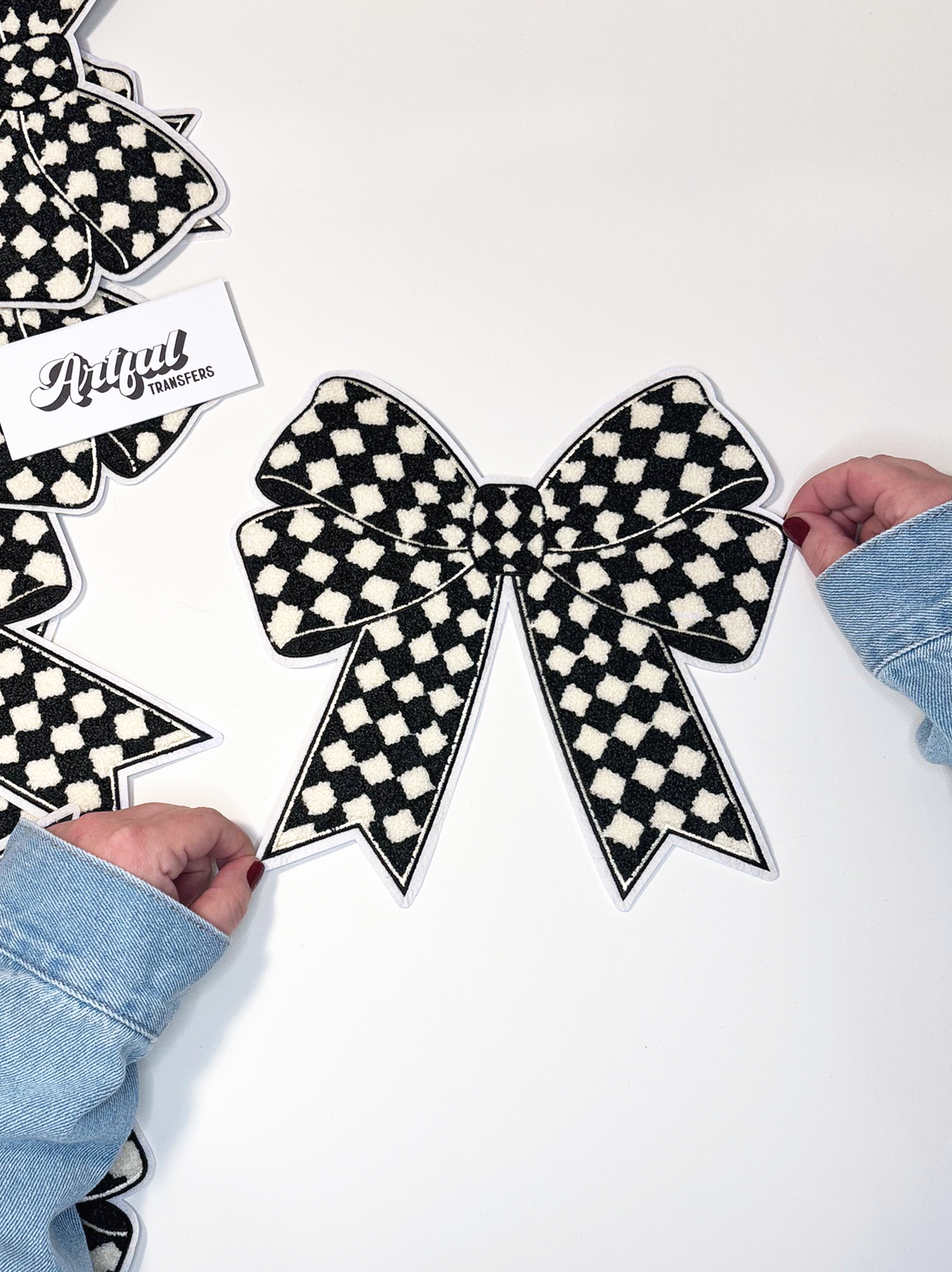 The Checkered Bow - Chenille Patch