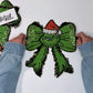 The Grinch Bow - Chenille Patch with Sequins Detail